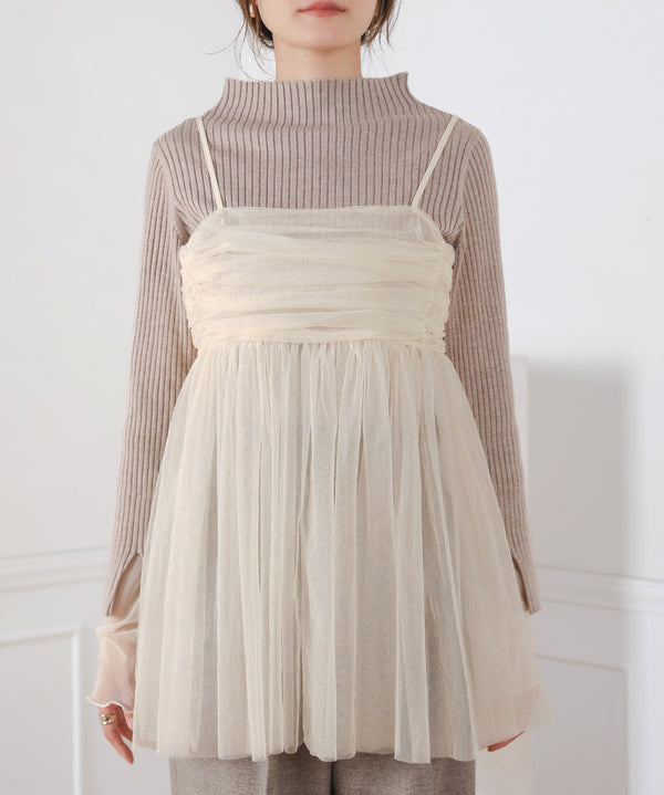 LAME TULLE CAMI TOPS
