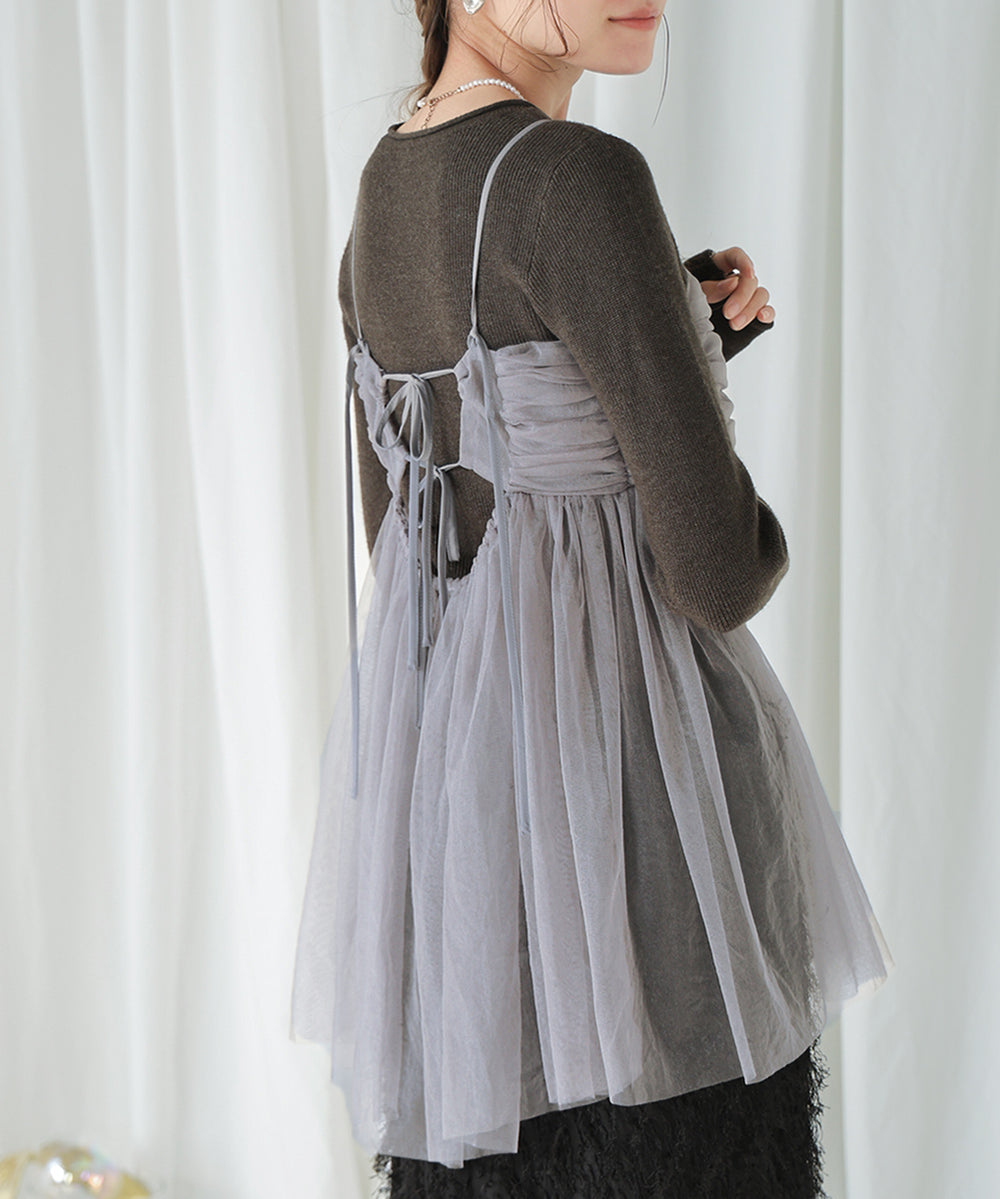 LAME TULLE CAMI TOPS