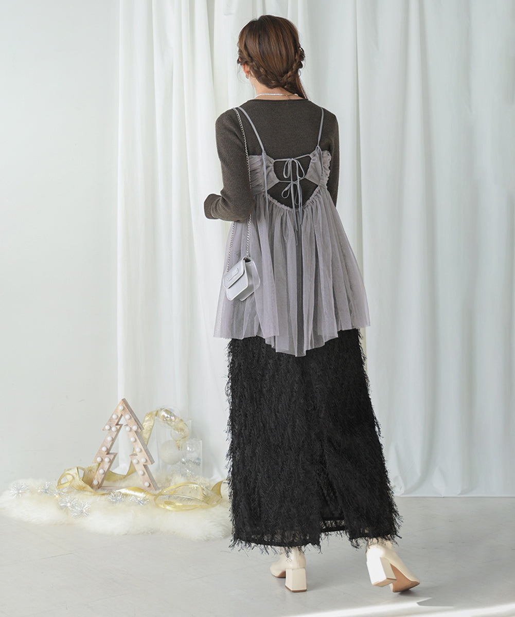 LAME TULLE CAMI TOPS