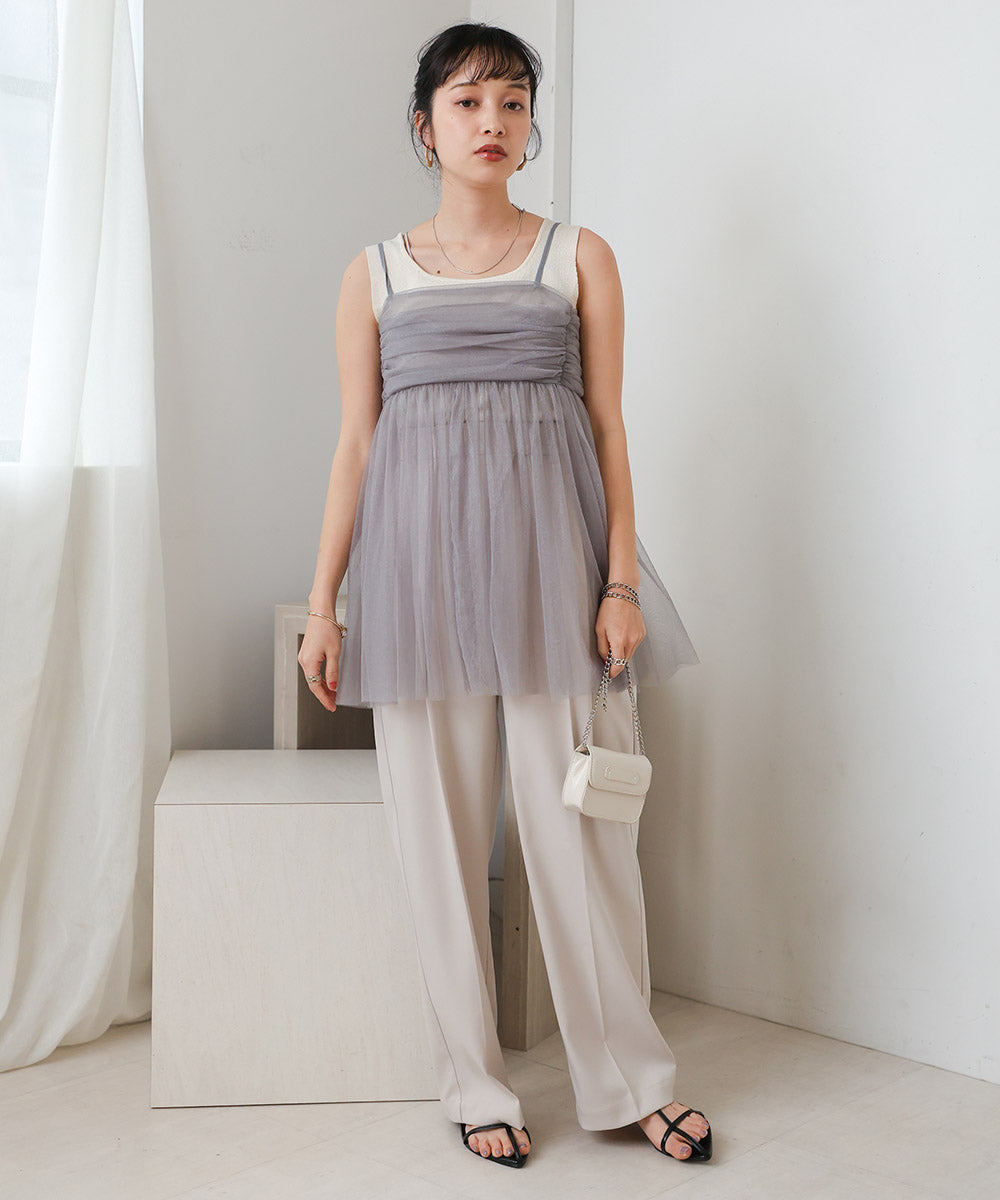 LAME TULLE CAMI TOPS