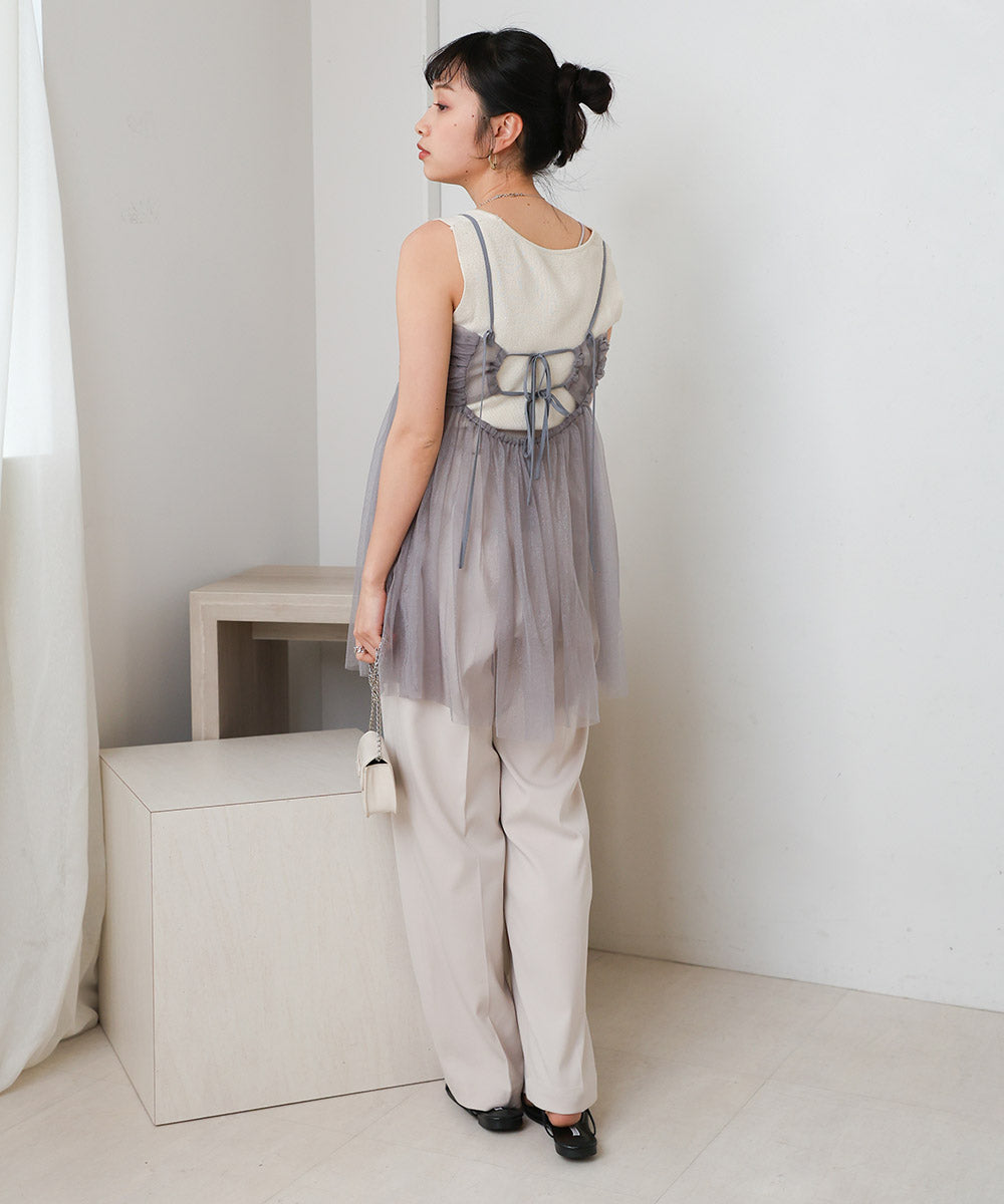 LAME TULLE CAMI TOPS