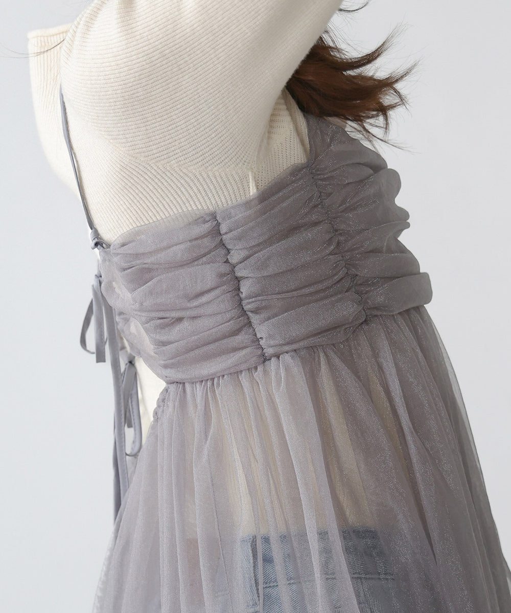 LAME TULLE CAMI TOPS