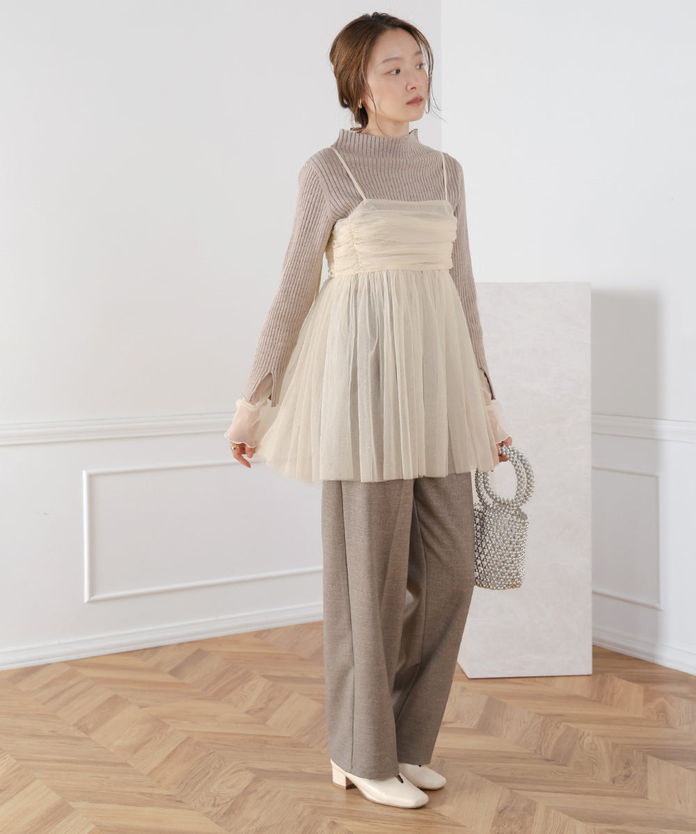 LAME TULLE CAMI TOPS