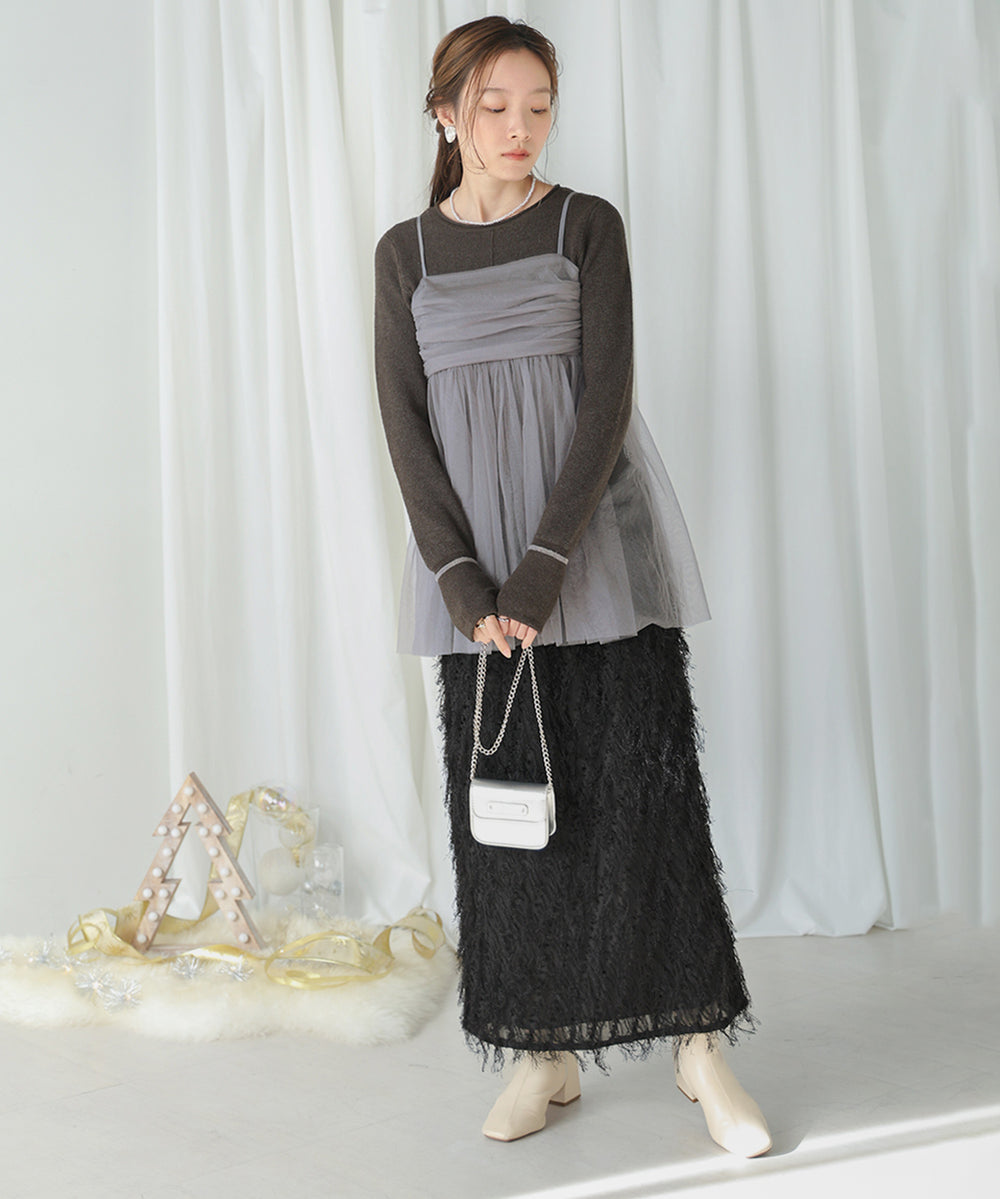 LAME TULLE CAMI TOPS