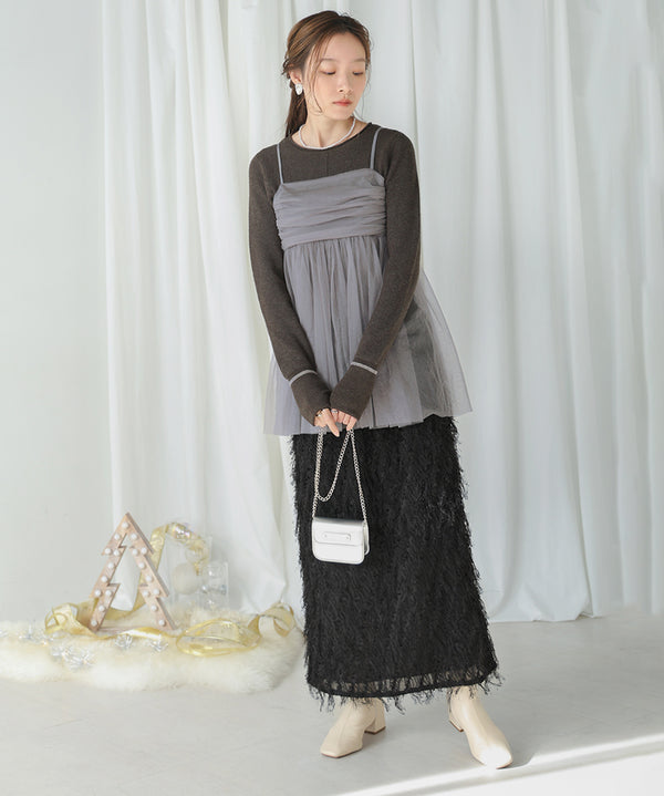 LAME TULLE CAMI TOPS