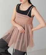 LAME TULLE CAMI TOPS