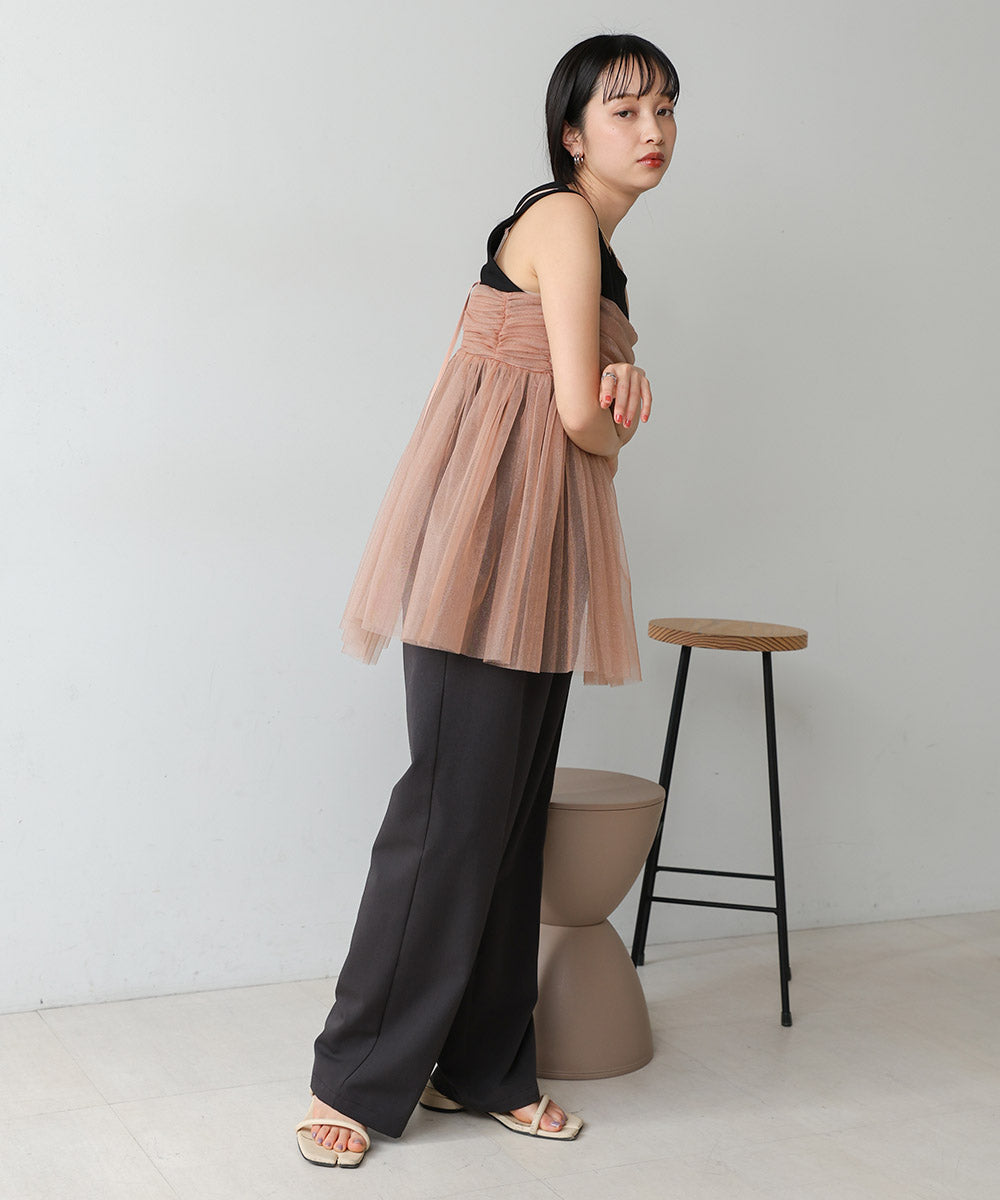 LAME TULLE CAMI TOPS