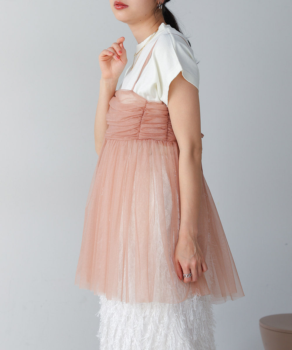 LAME TULLE CAMI TOPS