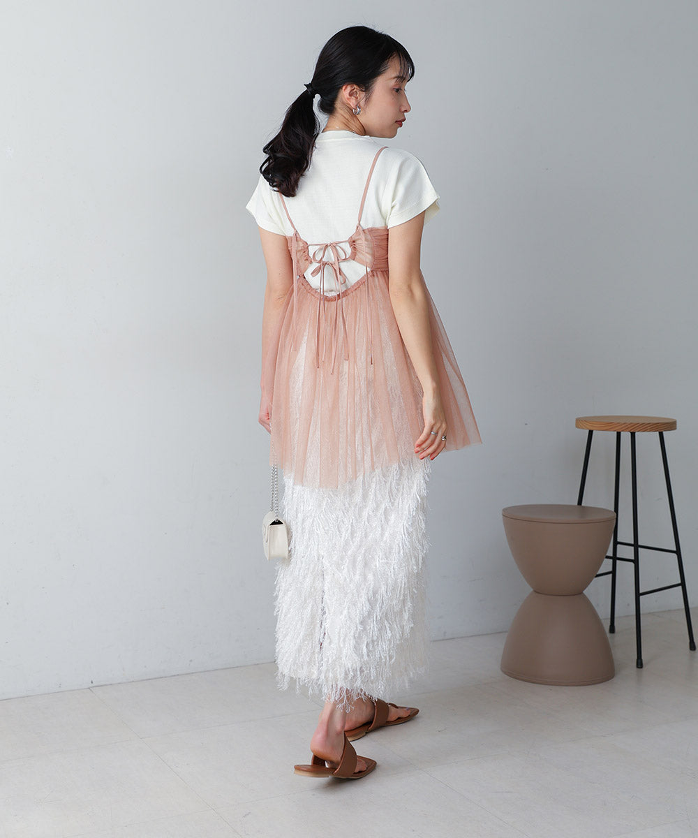LAME TULLE CAMI TOPS
