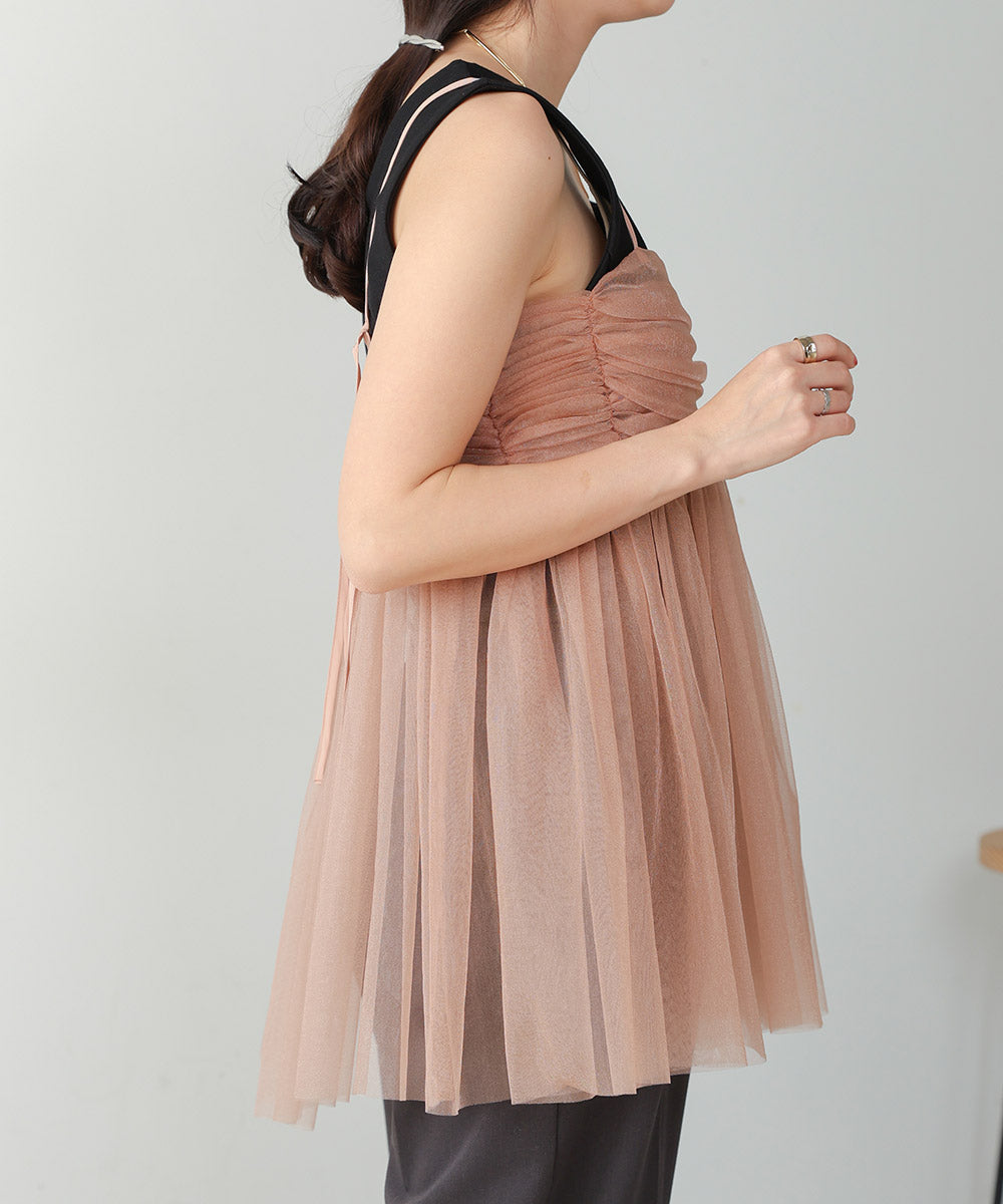 LAME TULLE CAMI TOPS