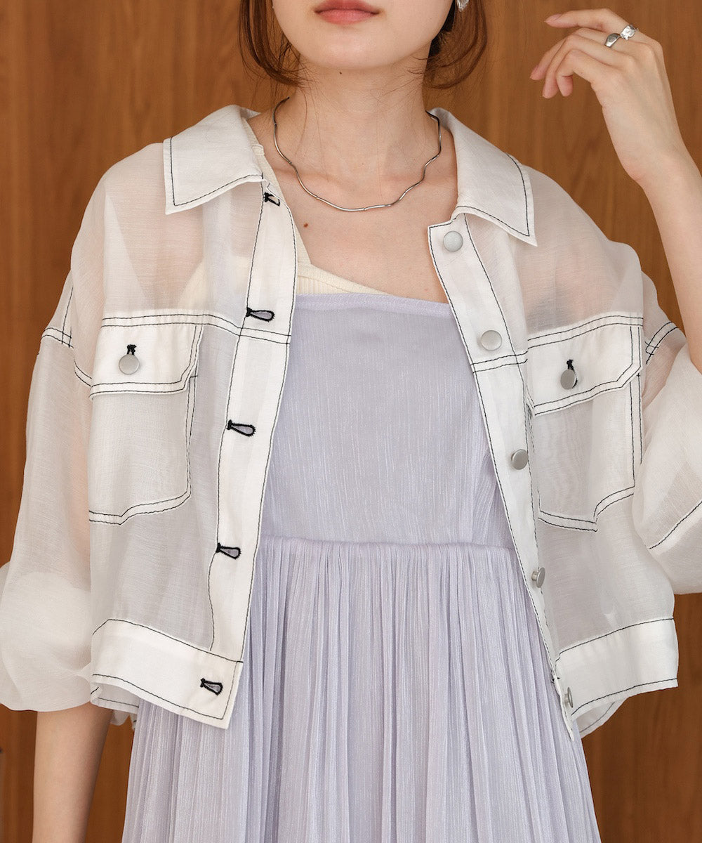 sheer shirt blouson