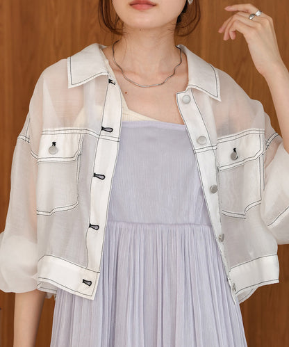 sheer shirt blouson