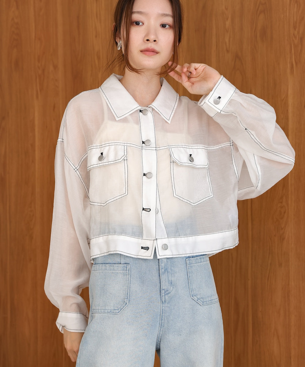 sheer shirt blouson