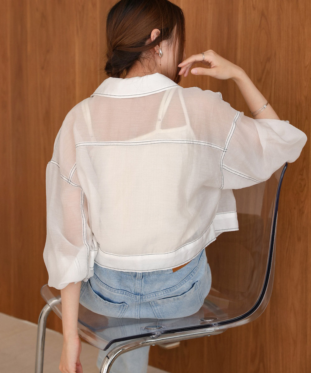 sheer shirt blouson