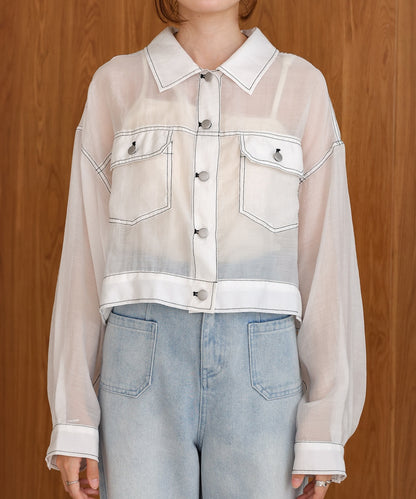 sheer shirt blouson