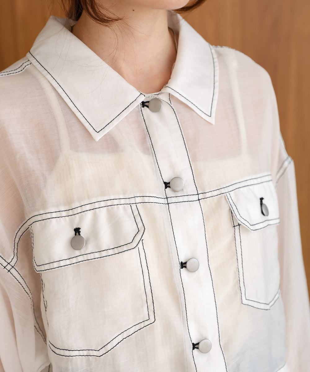 sheer shirt blouson