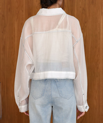 sheer shirt blouson