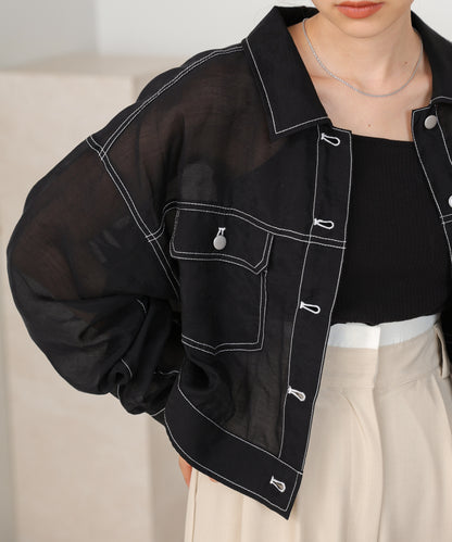 sheer shirt blouson