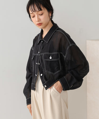 sheer shirt blouson