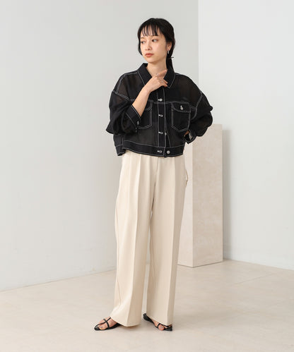 sheer shirt blouson