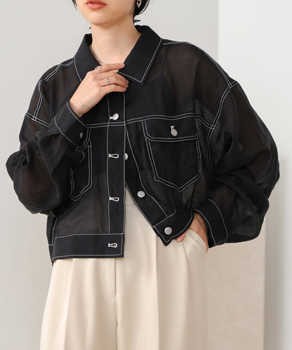 sheer shirt blouson