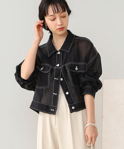 sheer shirt blouson