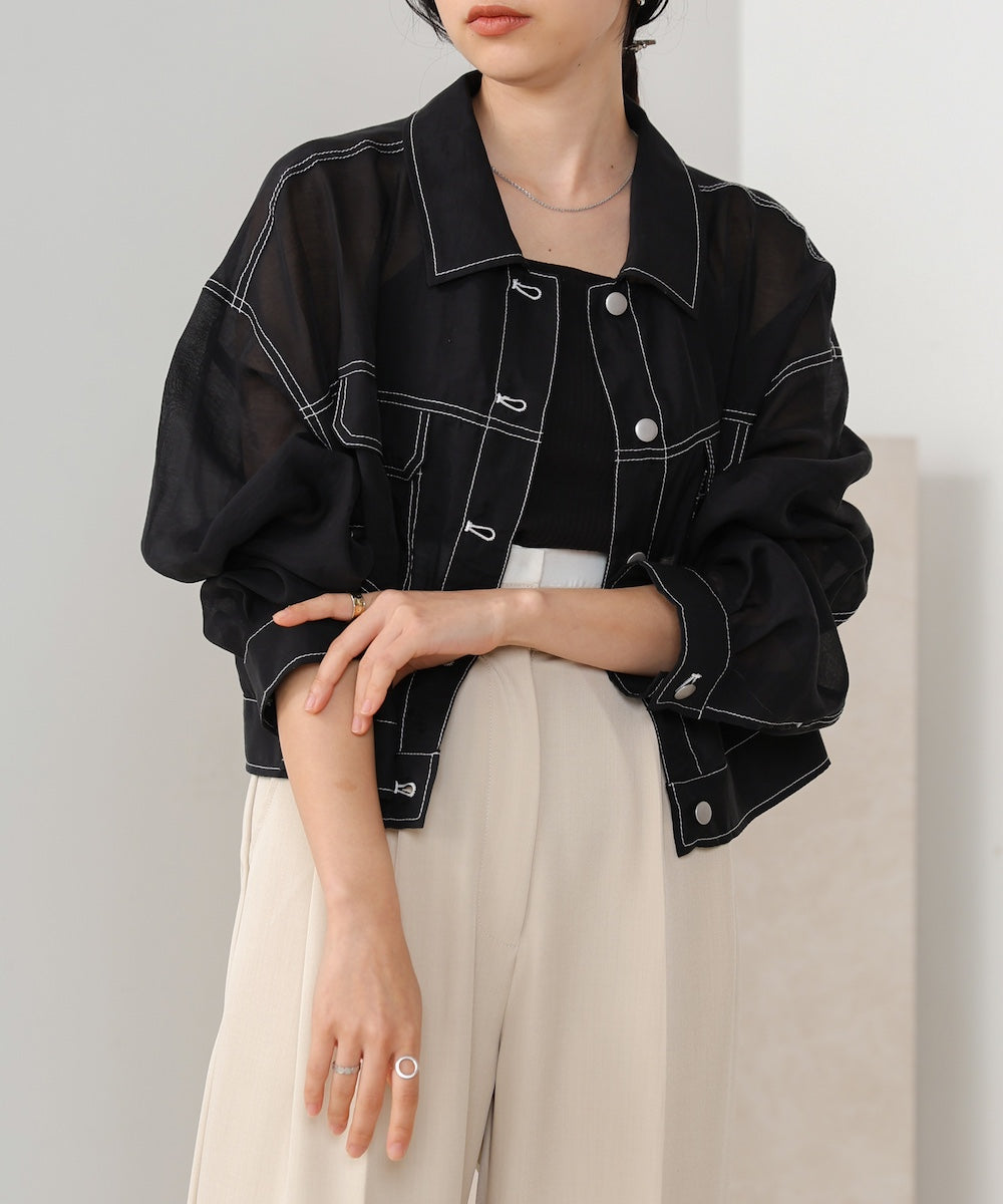 sheer shirt blouson