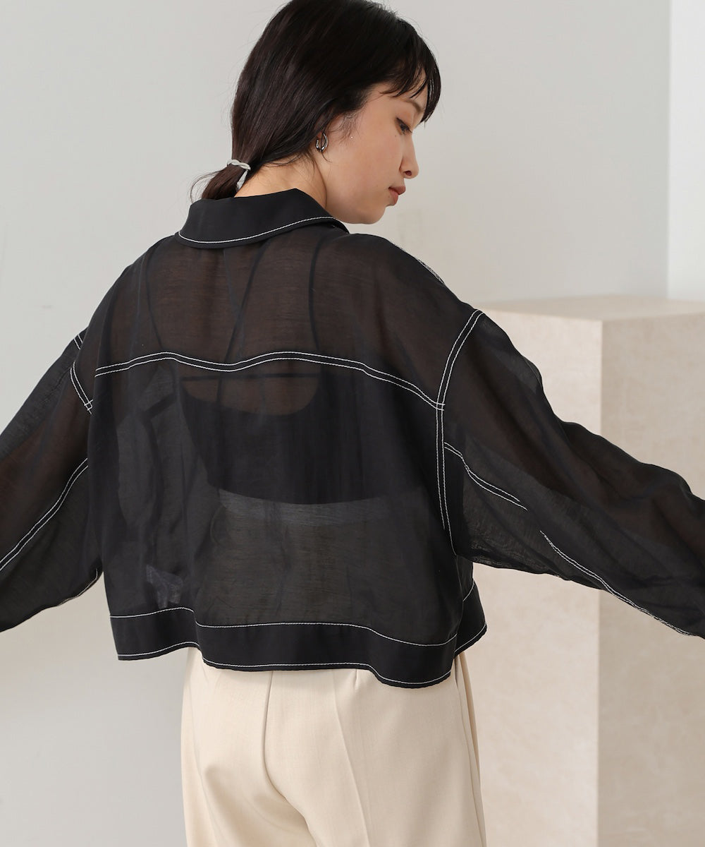 sheer shirt blouson