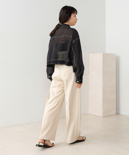 sheer shirt blouson