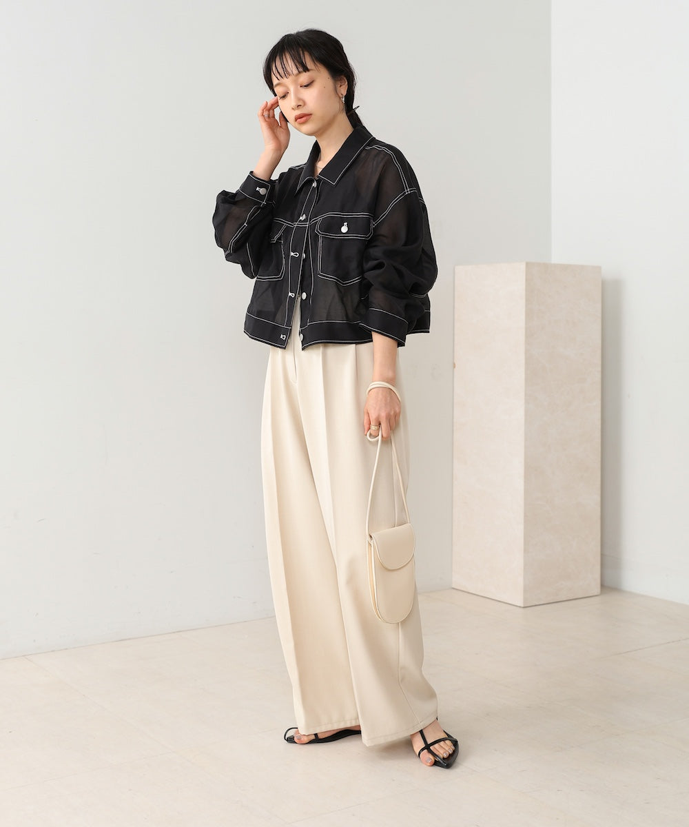 sheer shirt blouson