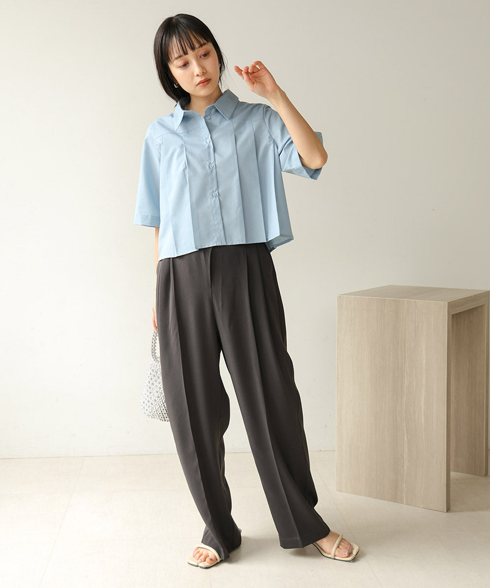 pleated shirt blouse