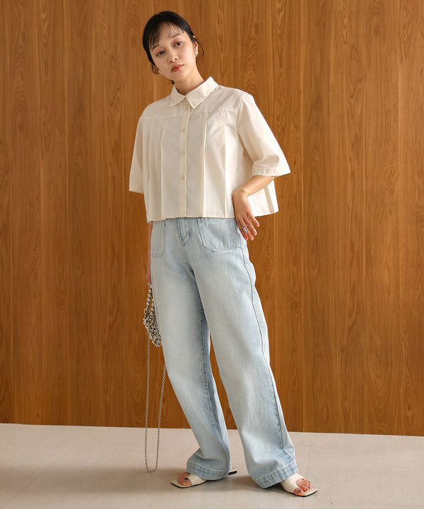 pleated shirt blouse
