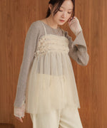 ruffled tulle cami bustier
