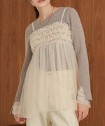ruffled tulle cami bustier
