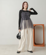 ruffled tulle cami bustier