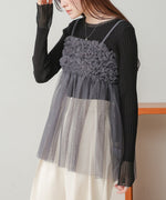 ruffled tulle cami bustier