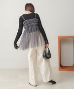 ruffled tulle cami bustier