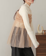 ruffled tulle cami bustier