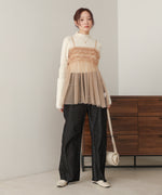 ruffled tulle cami bustier