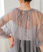 TULLE LAME GATHERED TOPS