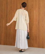 sheer lame knit pullover