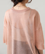 sheer lame knit pullover