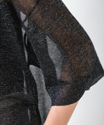 sheer lame knit pullover