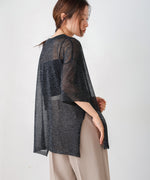 sheer lame knit pullover
