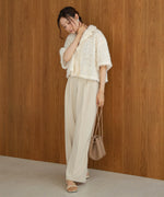 ruffle jacquard shirt jacket