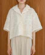 ruffle jacquard shirt jacket