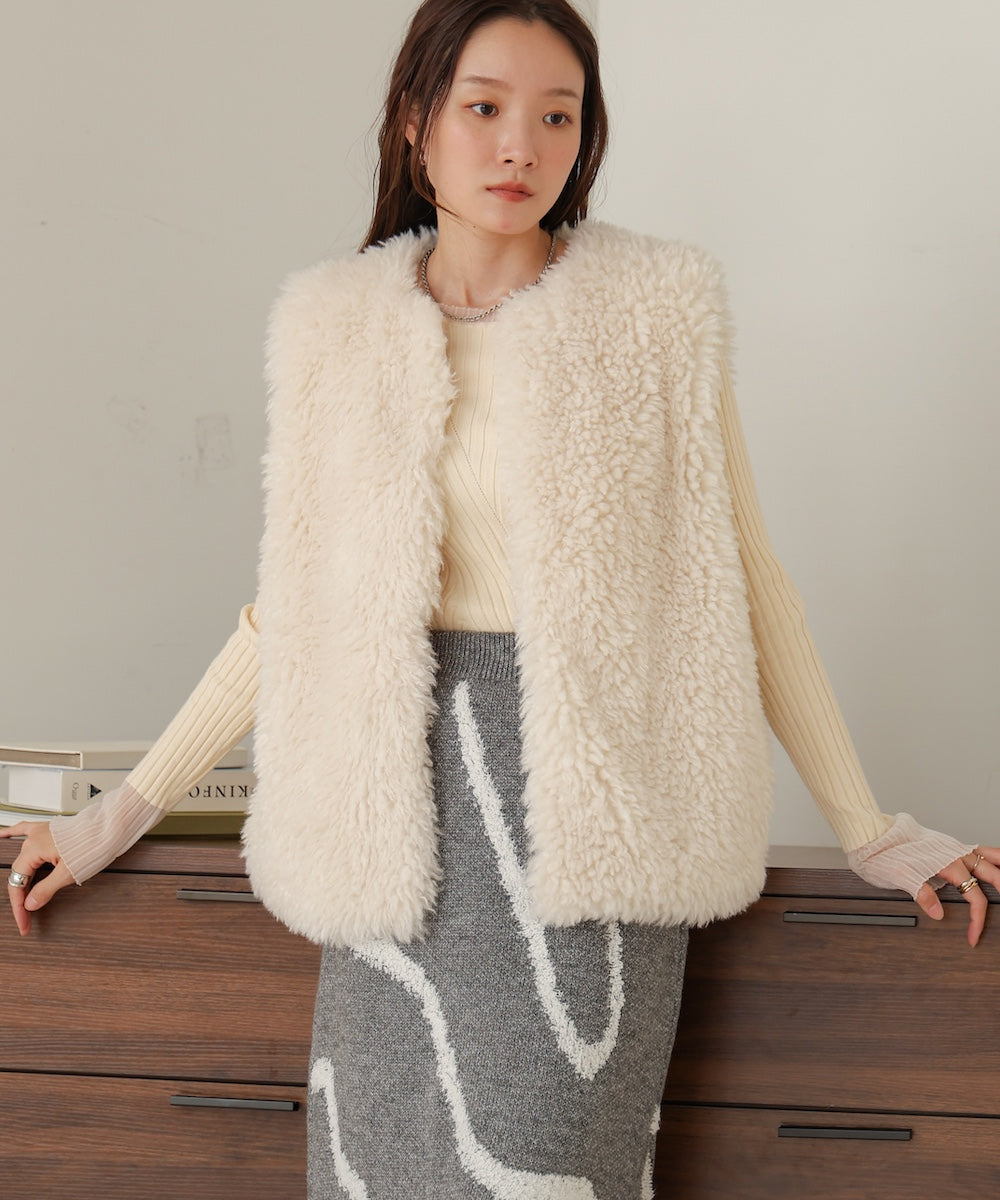 sheeplike fur vest