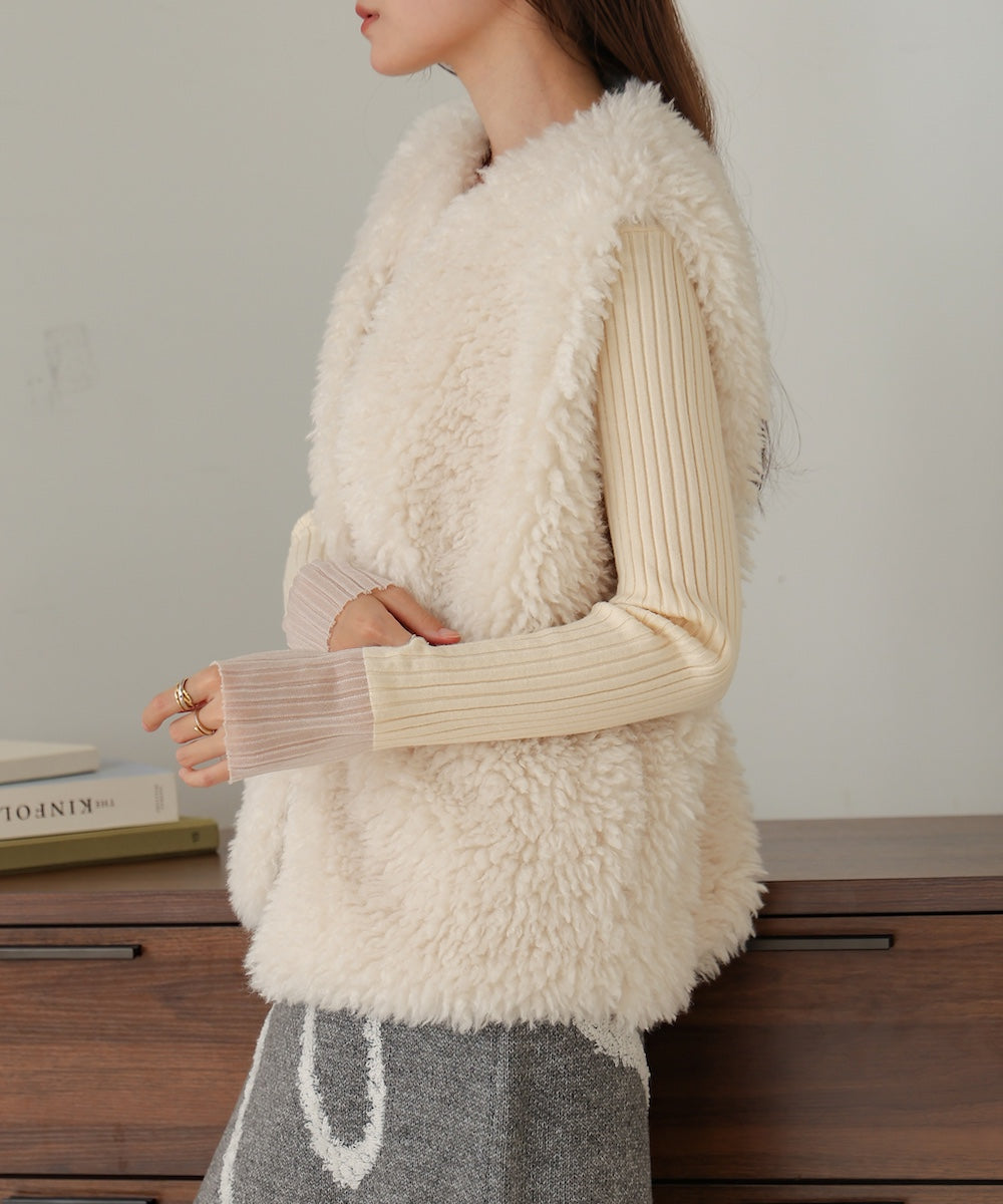 sheeplike fur vest