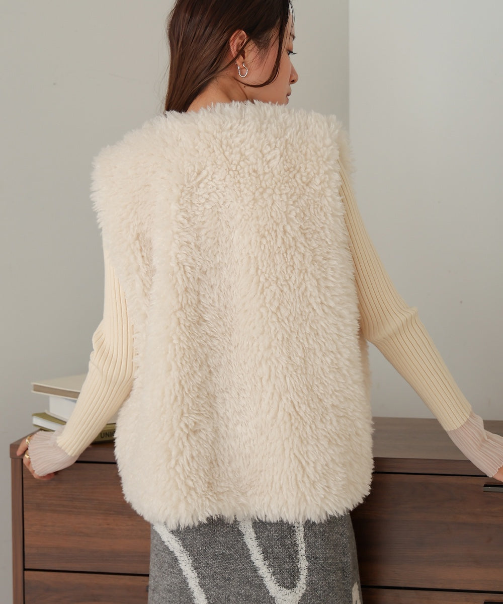 sheeplike fur vest