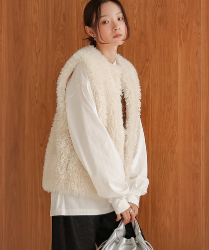 sheeplike fur vest